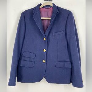 Point of View Women’s 3 button‎ Wool Blazer, Navy, Vintage, short waist,Size 12